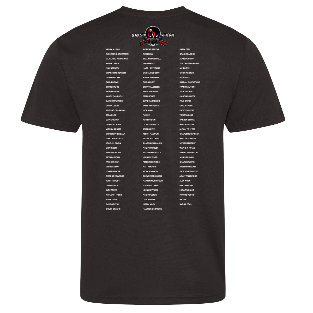 Blackbelt Hall of Fame Award 2026 - Sports Poly Tech T Shirt (All Sizes)