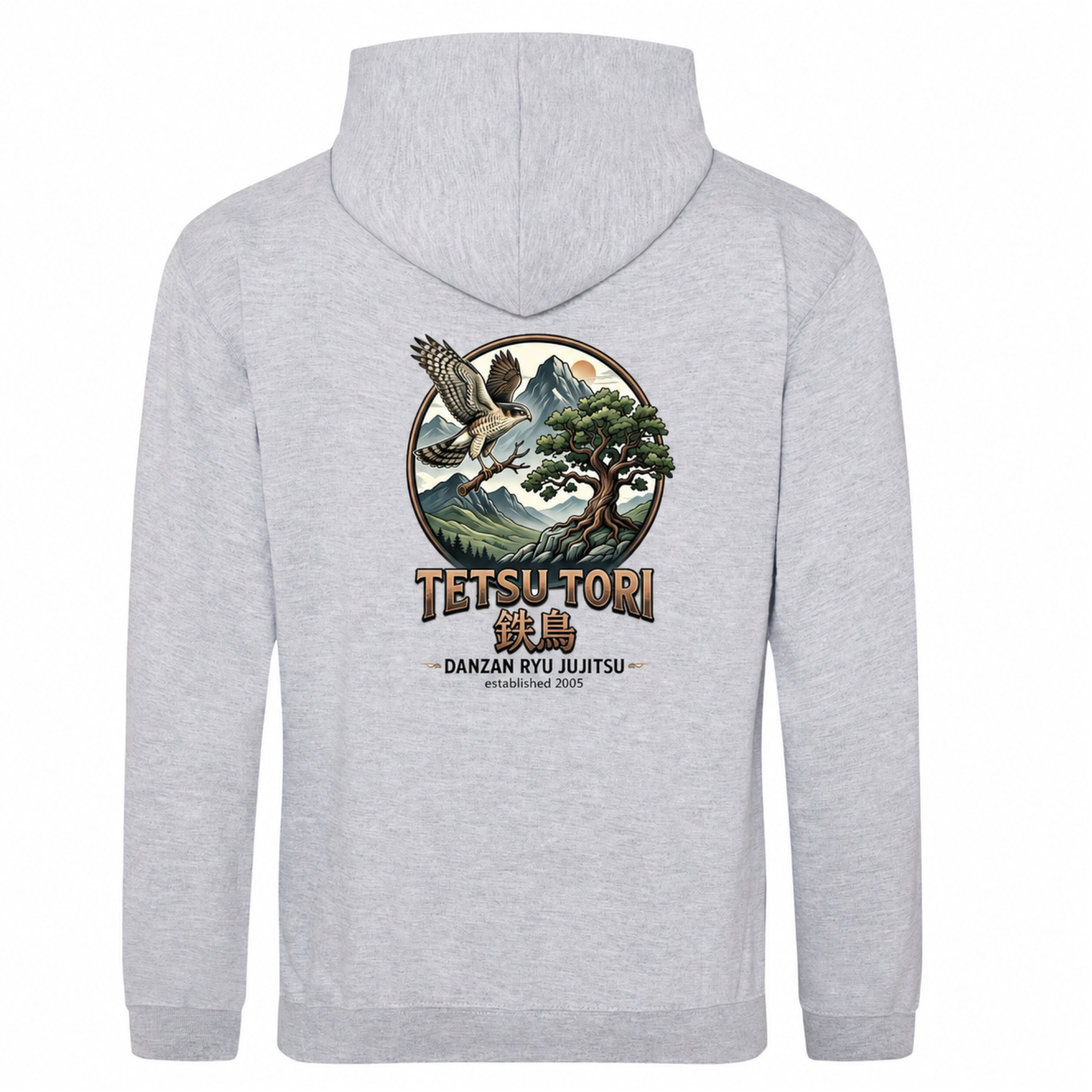 Tetsu Tori Ju-Jitsu - Grey Pullover Hoodie (All Sizes & Designs)