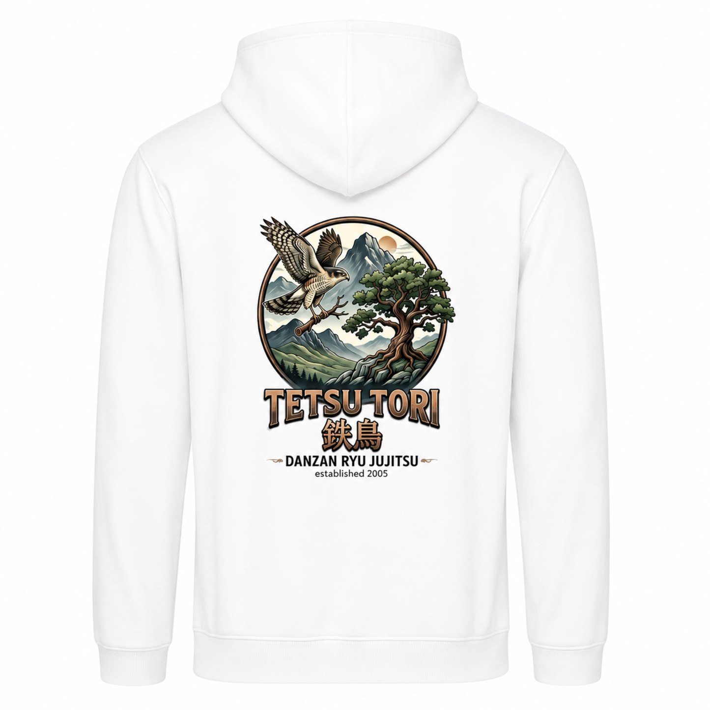 Tetsu Tori Ju-Jitsu - White Full Zip Hoodie (All Sizes & Designs)