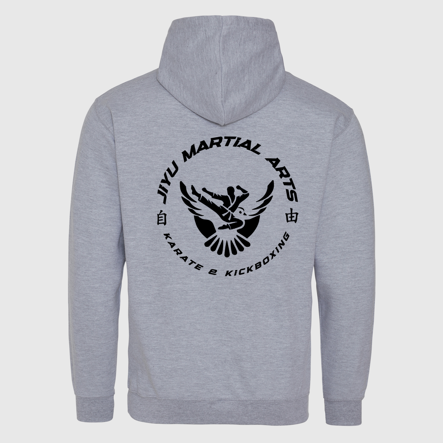 Jiyu Kanji - Heather Grey & Black Adults Pullover Hoodie