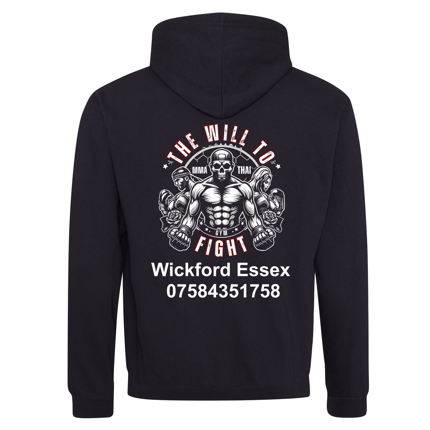 The Will To Fight - 2 Tone Black & Red Hoodie (All Sizes)