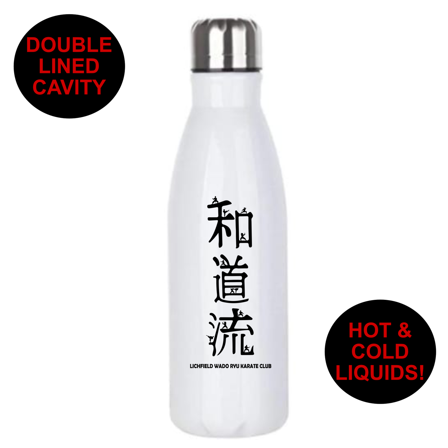 Lichfield Wado-Ryu Karate - Premium Stainless Steel 650ml Water Bottle (All Designs)