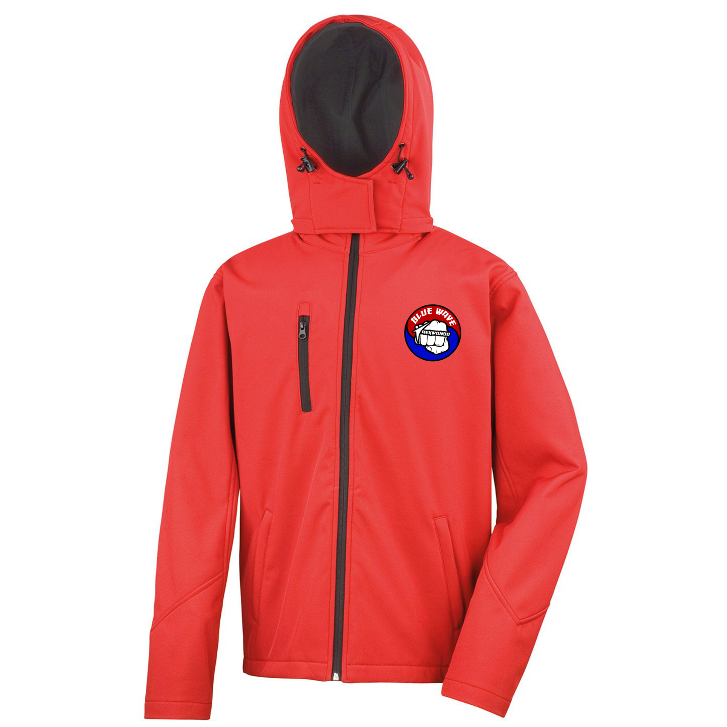 Blue Wave Taekwondo - Hooded Softshell Rain Jacket (All Sizes & Colours)