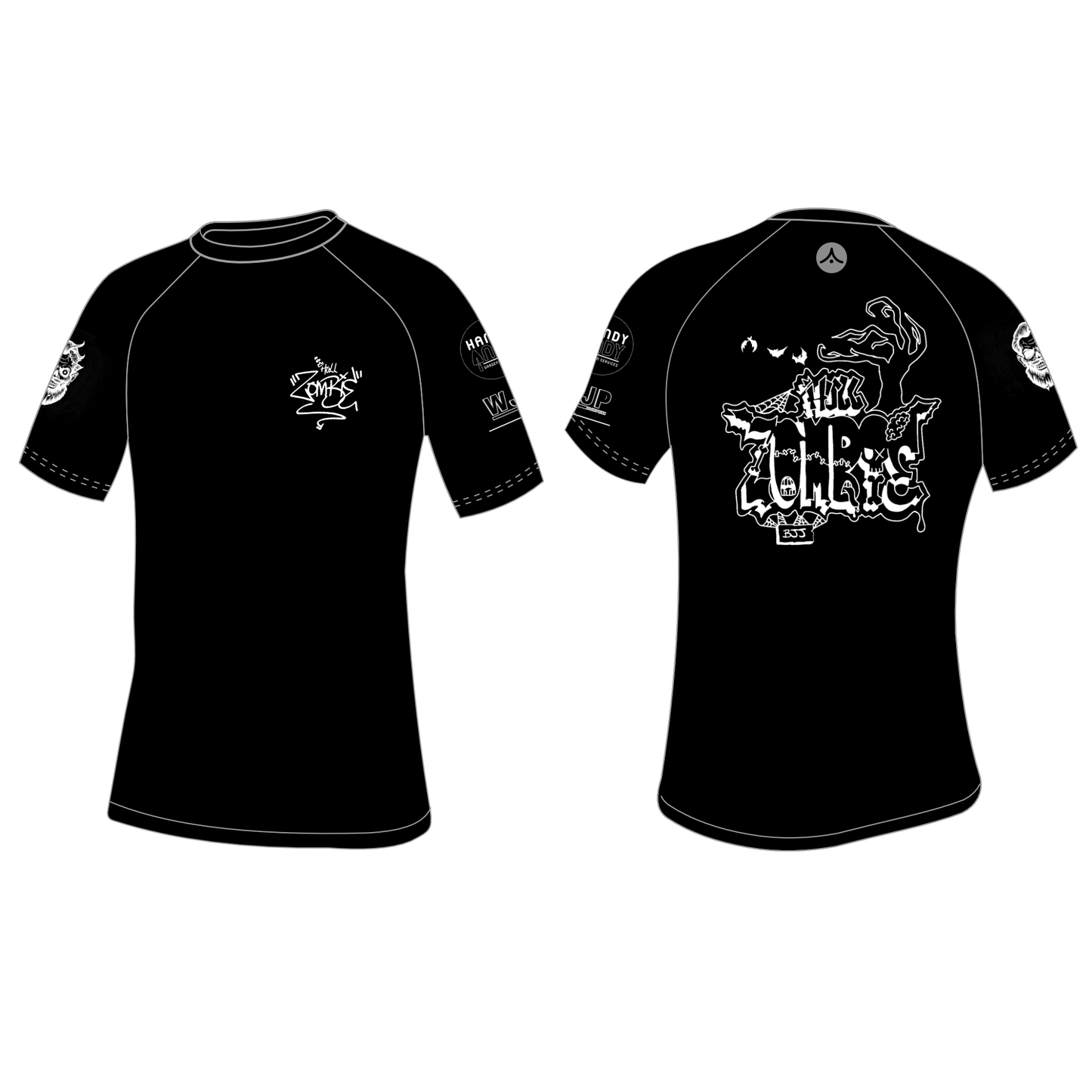 Hull Zombie BJJ - Black Short Sleeved Rashguard (All Sizes) PRE ORDER (6-8 weeks)