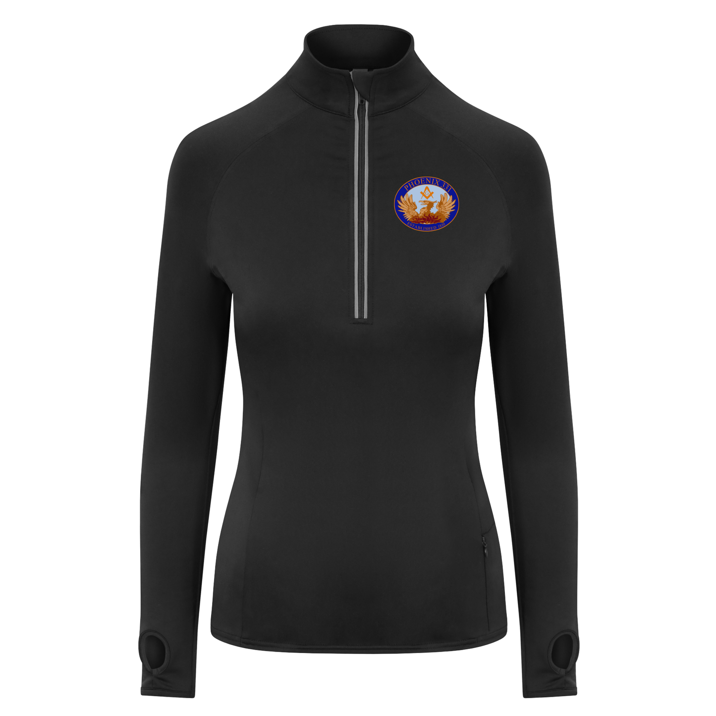 Masonic Lodge (Phoenix 331)- 1/4 Zip Active Top (Female Cut)