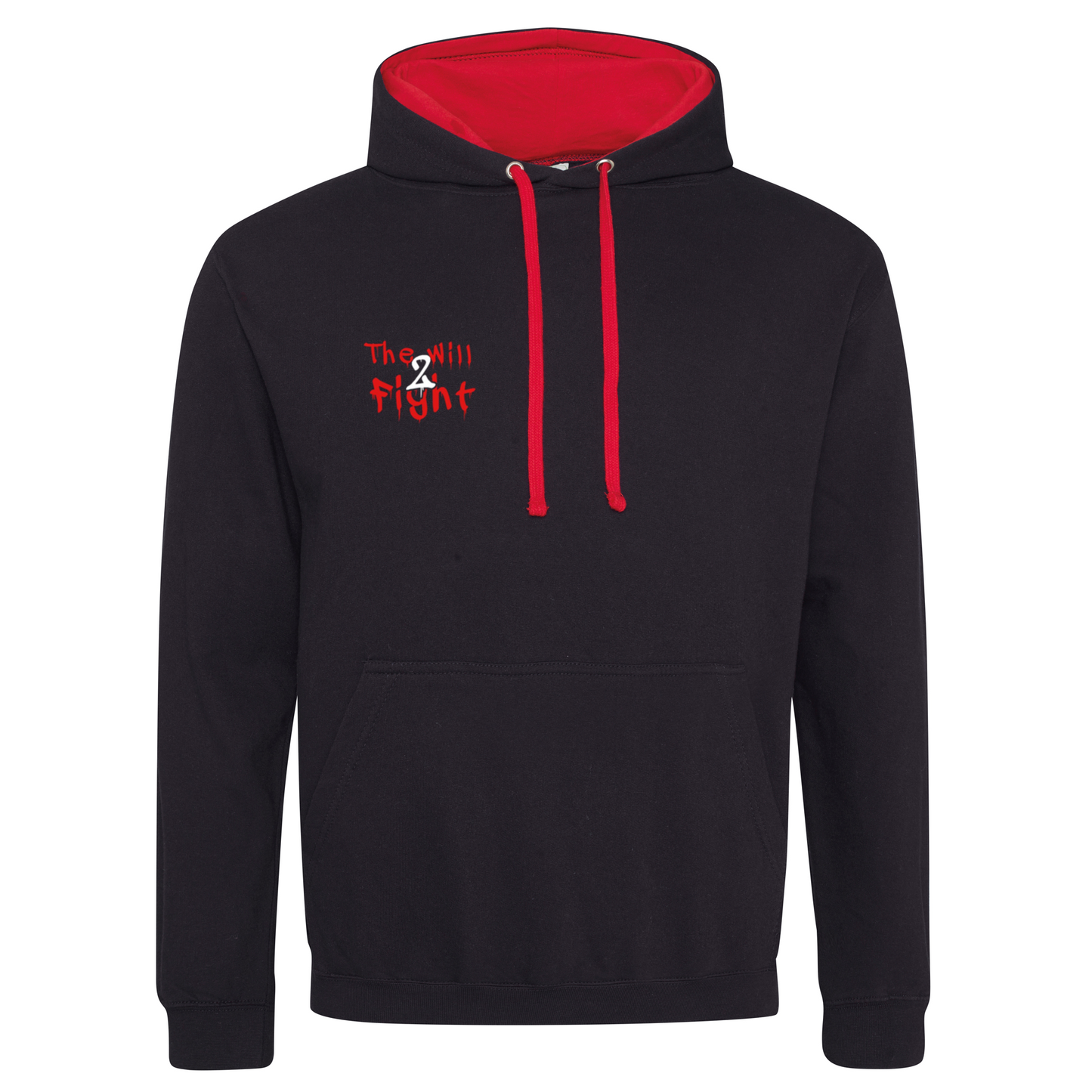 The Will To Fight - 2 Tone Black & Red Hoodie (All Sizes)