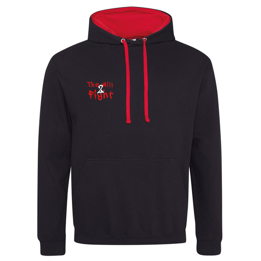 The Will To Fight - 2 Tone Black & Red Hoodie (All Sizes)