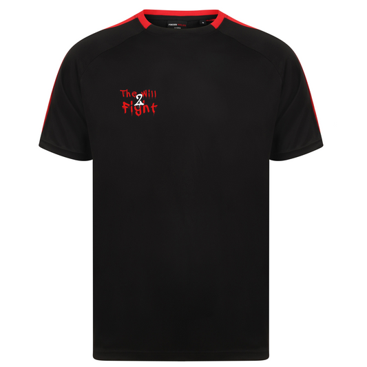 The Will To Fight - Black & Red Sports Tee (All Sizes)