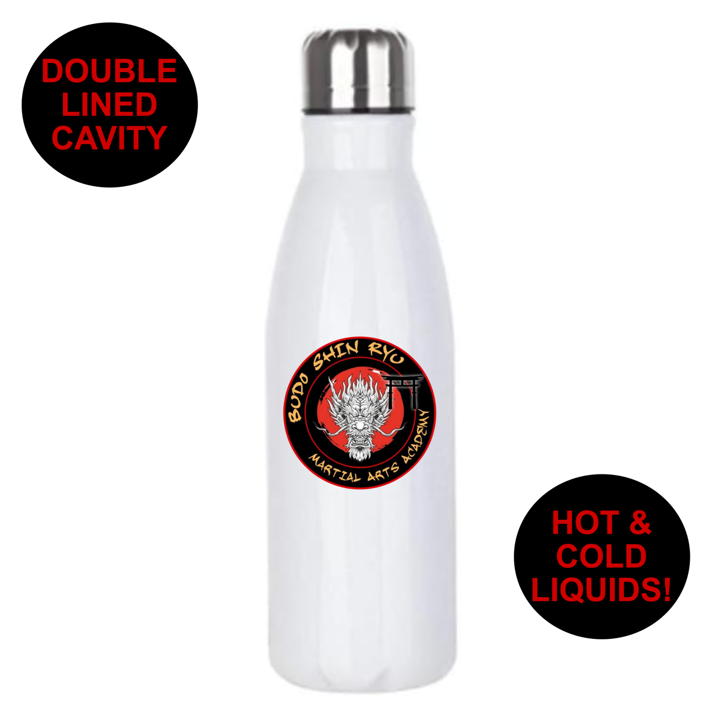 Budo Shin Ryu - Premium Stainless Steel 650ml Water Bottle (All Designs)