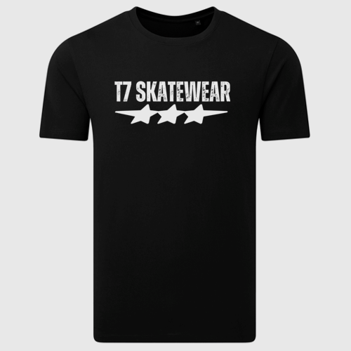 T7 Skatewear - Premium Organic Cotton Black & White Tee (All Sizes)