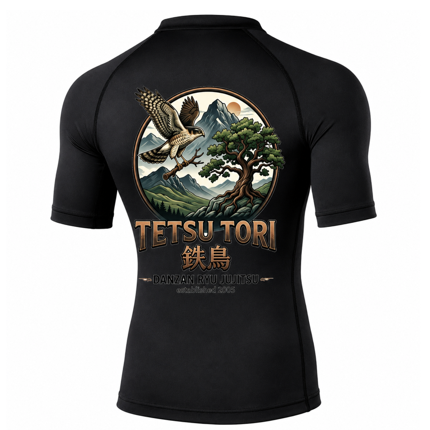 Tetsu Tori Ju-Jitsu - Black Short Sleeved Compression Top (All Sizes & Designs)