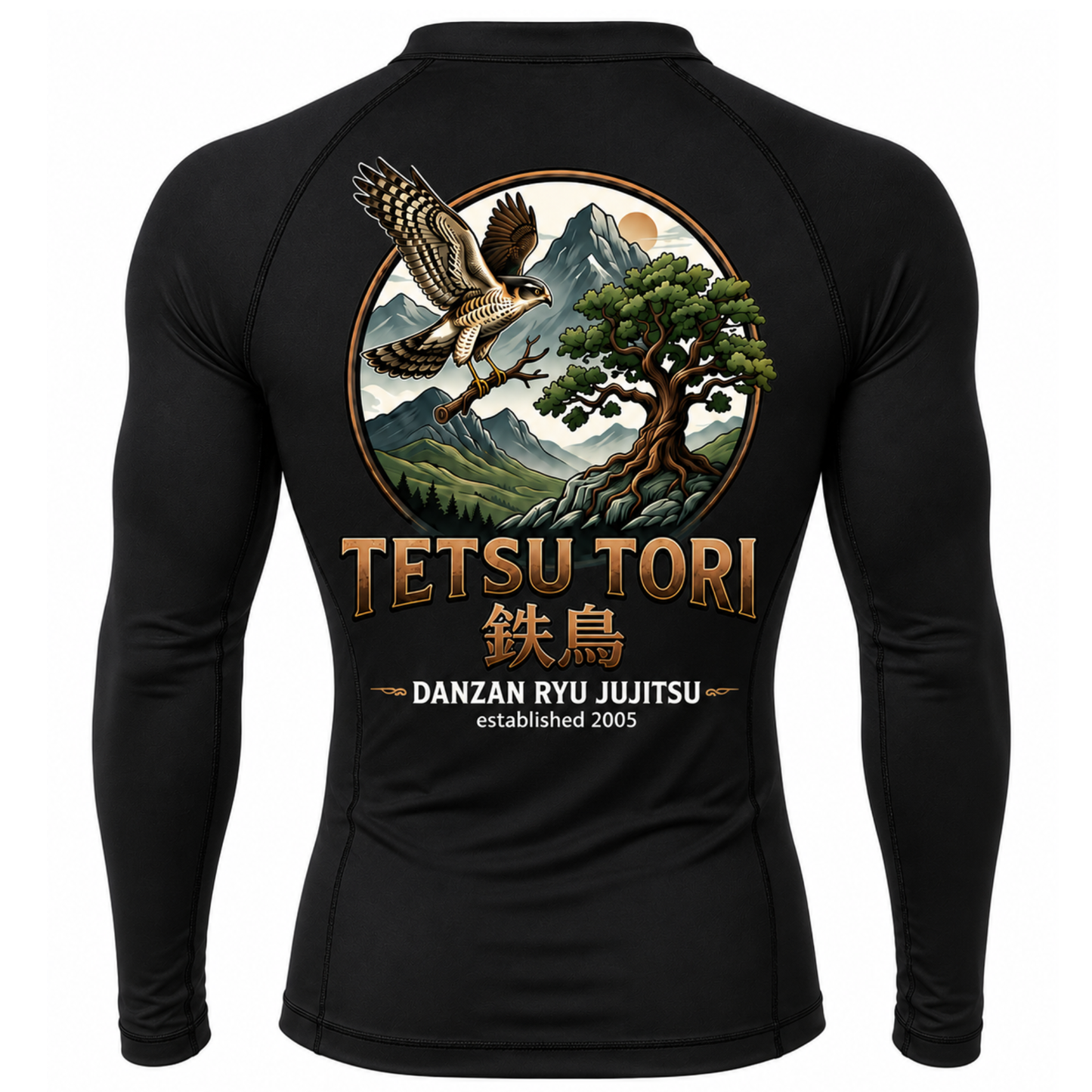 Tetsu Tori Ju-Jitsu - Black Long Sleeved Compression Top (All Sizes & Designs)