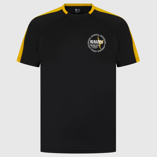 Raijin Martial Arts Academy - Black & Gold Sports Tee (All Sizes)