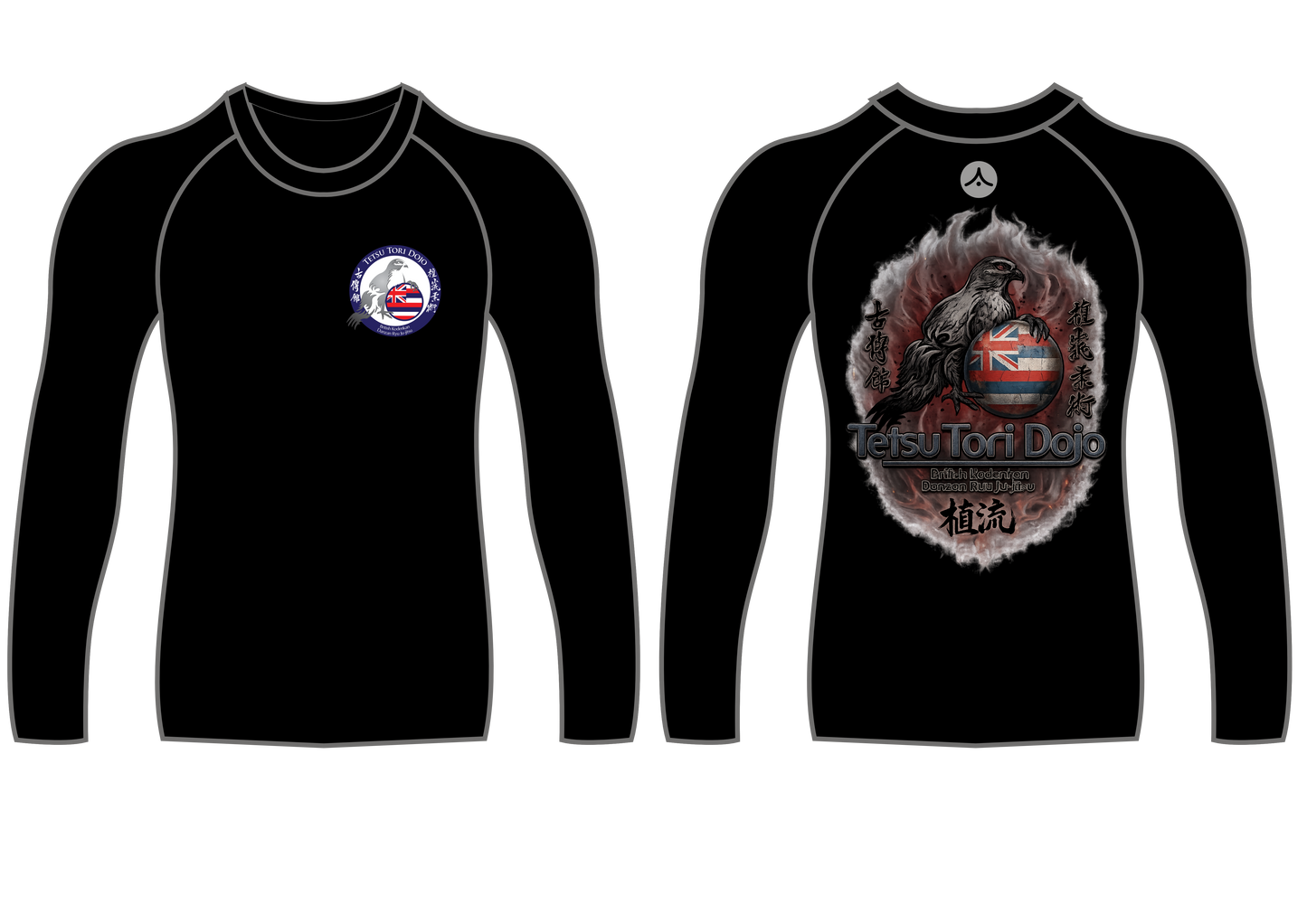 Tetsu Tori Ju-Jitsu - Black Long Sleeved Compression Top (All Sizes & Designs)