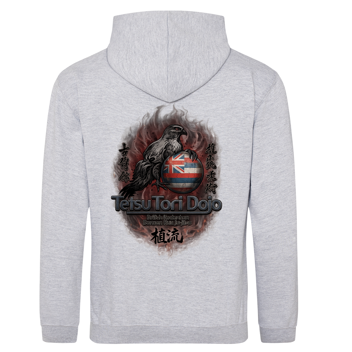Tetsu Tori Ju-Jitsu - Grey Full Zip Hoodie (All Sizes & Designs)