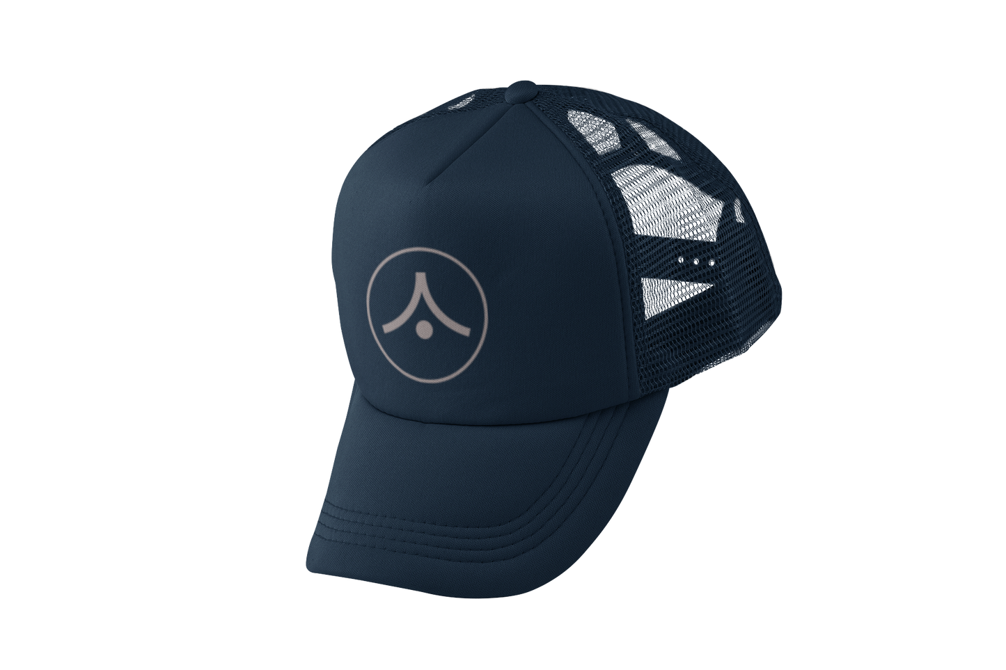 Trucker Style Cap - Grey on Navy