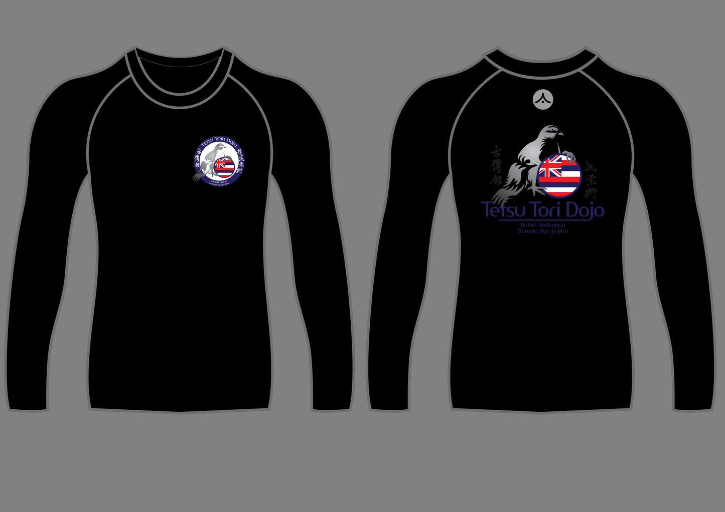 Tetsu Tori Ju-Jitsu - Black Long Sleeved Compression Top (All Sizes & Designs)