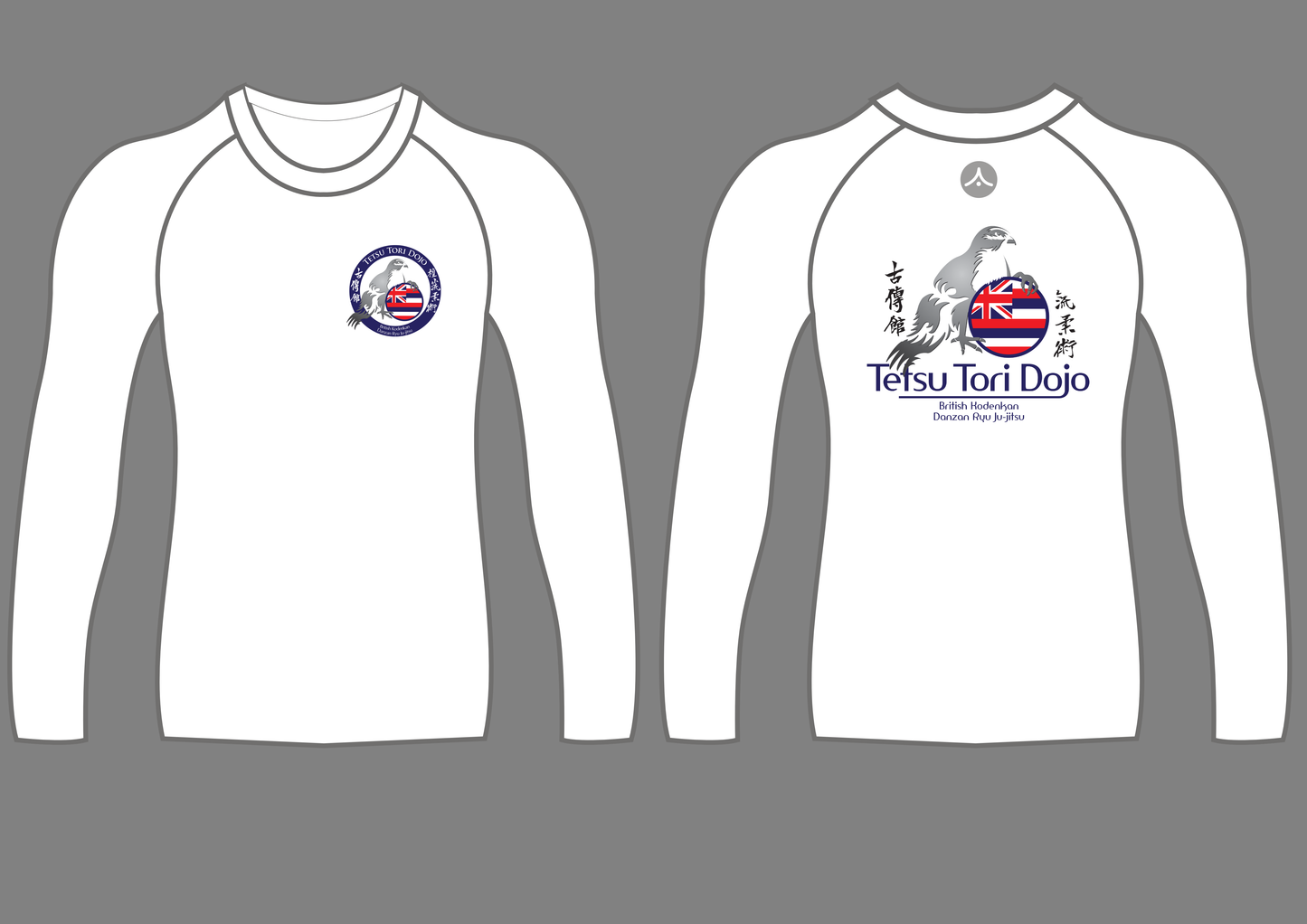 Tetsu Tori Ju-Jitsu - White Long Sleeved Compression Top (All Sizes & Designs)