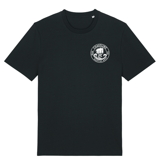 Coastline MA - Kickboxing Black Cotton Tee - Embroidered (Mono - All Sizes)
