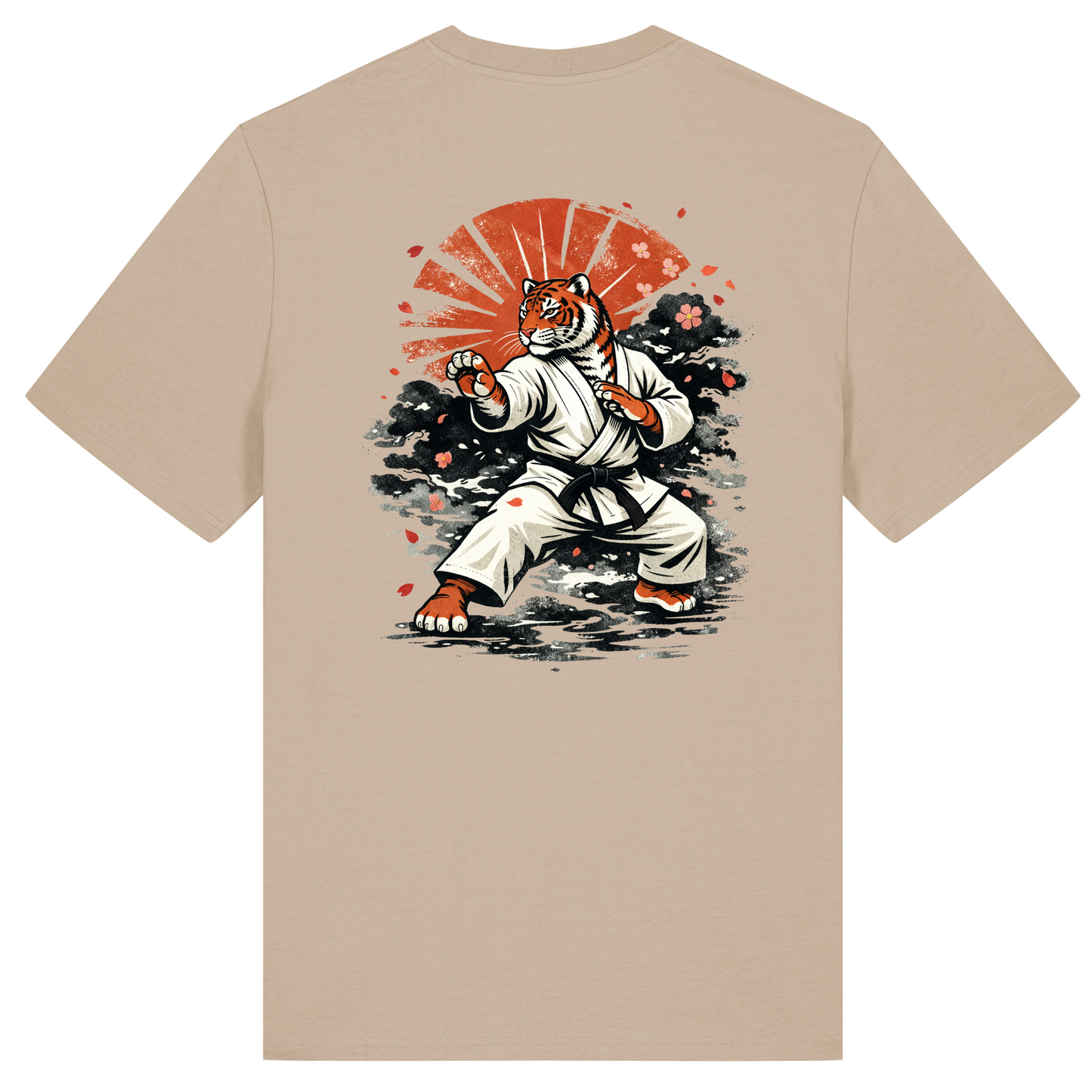 Red Tiger Karate - Cotton Tee  (Adult) - Sand