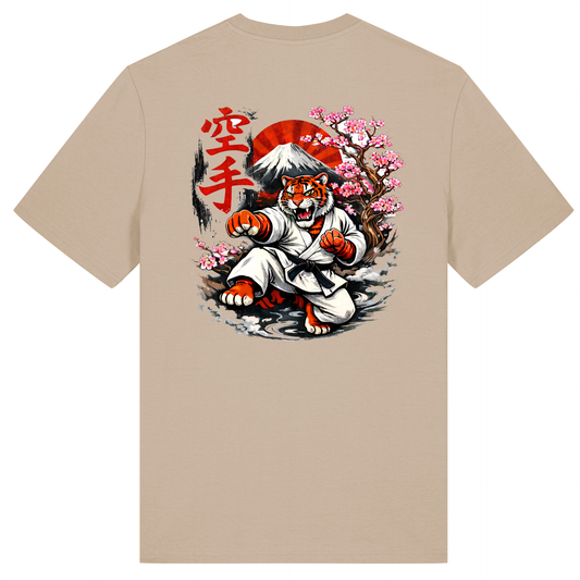 Red Tiger Karate - Kicking Tiger: Cotton Tee  (Adult) - Sand