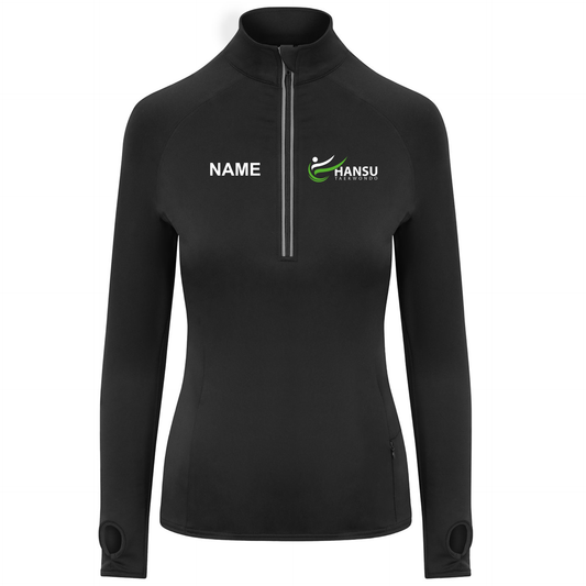 Hansu Taekwondo - Female Cut 1/4 Zip Active Top (Adult Sizing Only)