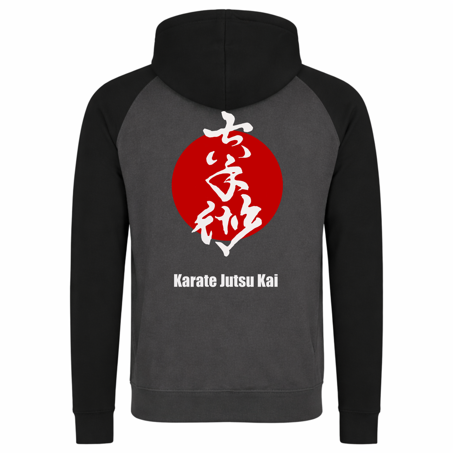 Karate Jutsu Kai - 2 Tone Charcoal & Black Hoodie (Adult Sizing)
