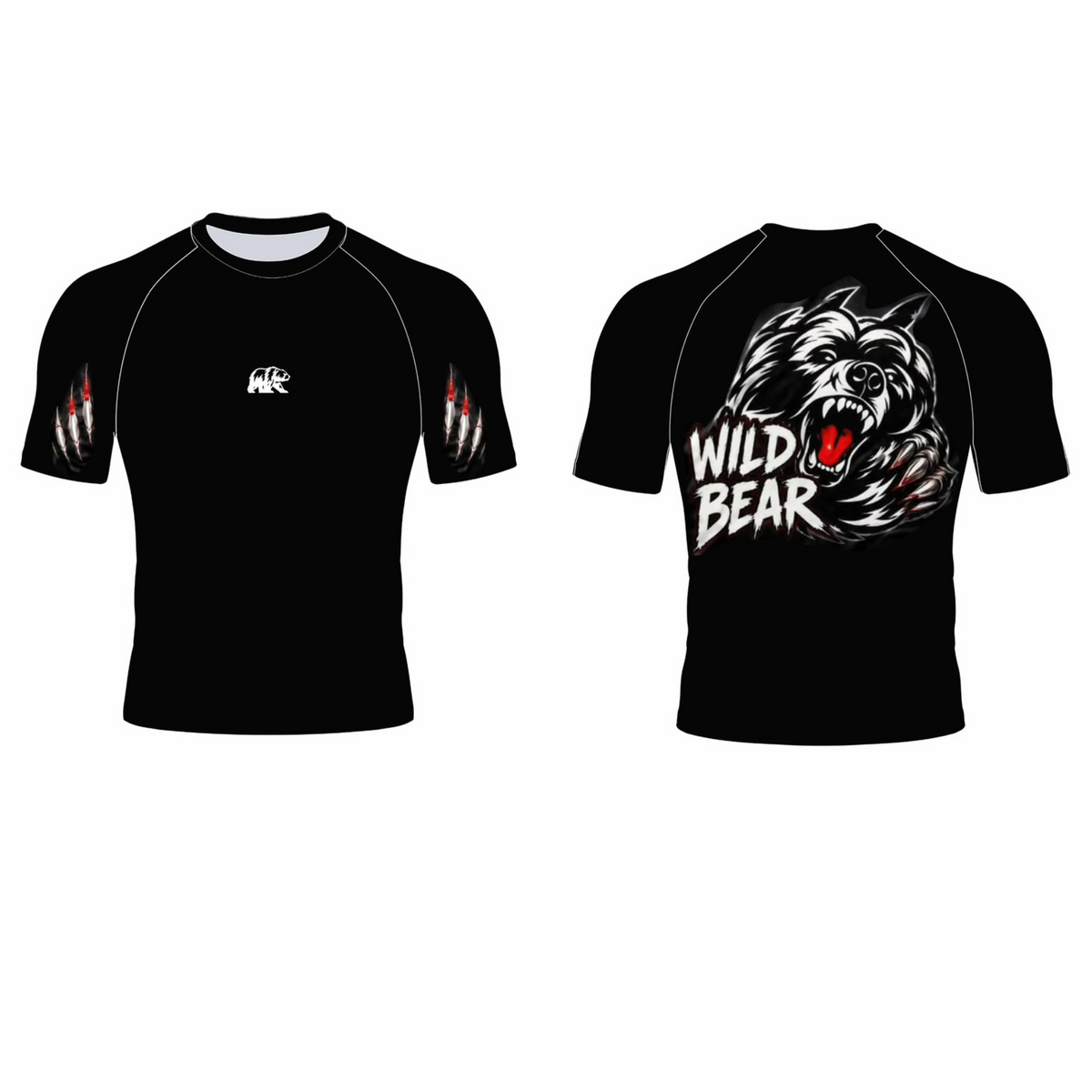 WildBear - Short Sleeved Rashguard - Roaring Bear Back - PRE ORDER