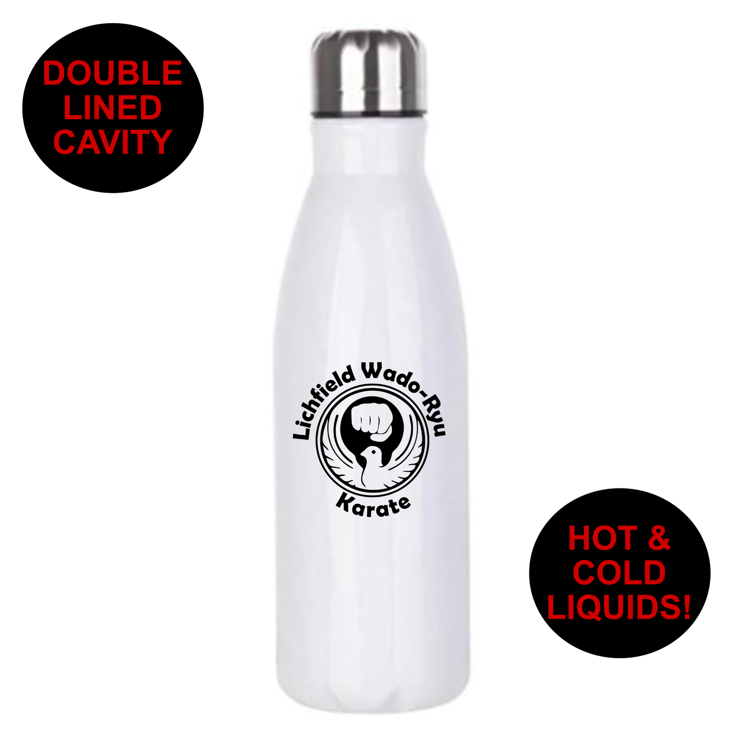 Lichfield Wado-Ryu Karate - Premium Stainless Steel 650ml Water Bottle (All Designs)