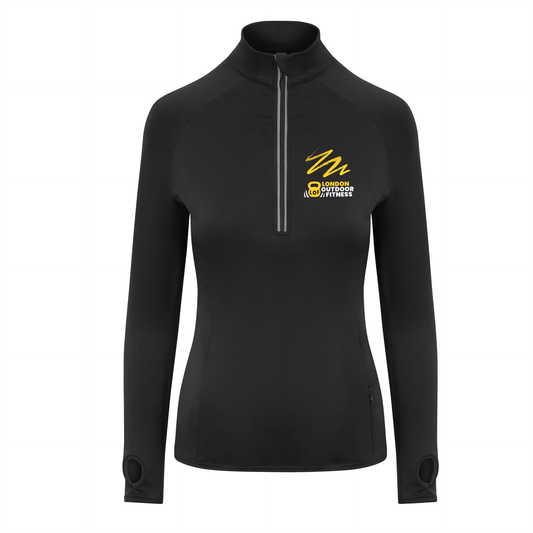 London Outdoor Fitness- 1/4 Zip Active Top 'Squiggle' (Female Cut)