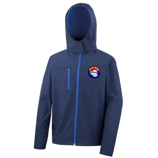 Blue Wave Taekwondo - Hooded Softshell Rain Jacket (All Sizes & Colours)