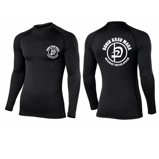 Ronin Krav Maga - Long Sleeved Rashguard - White Logo