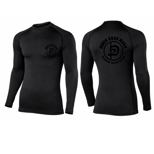 Ronin Krav Maga - Long Sleeved Rashguard - Black Logo