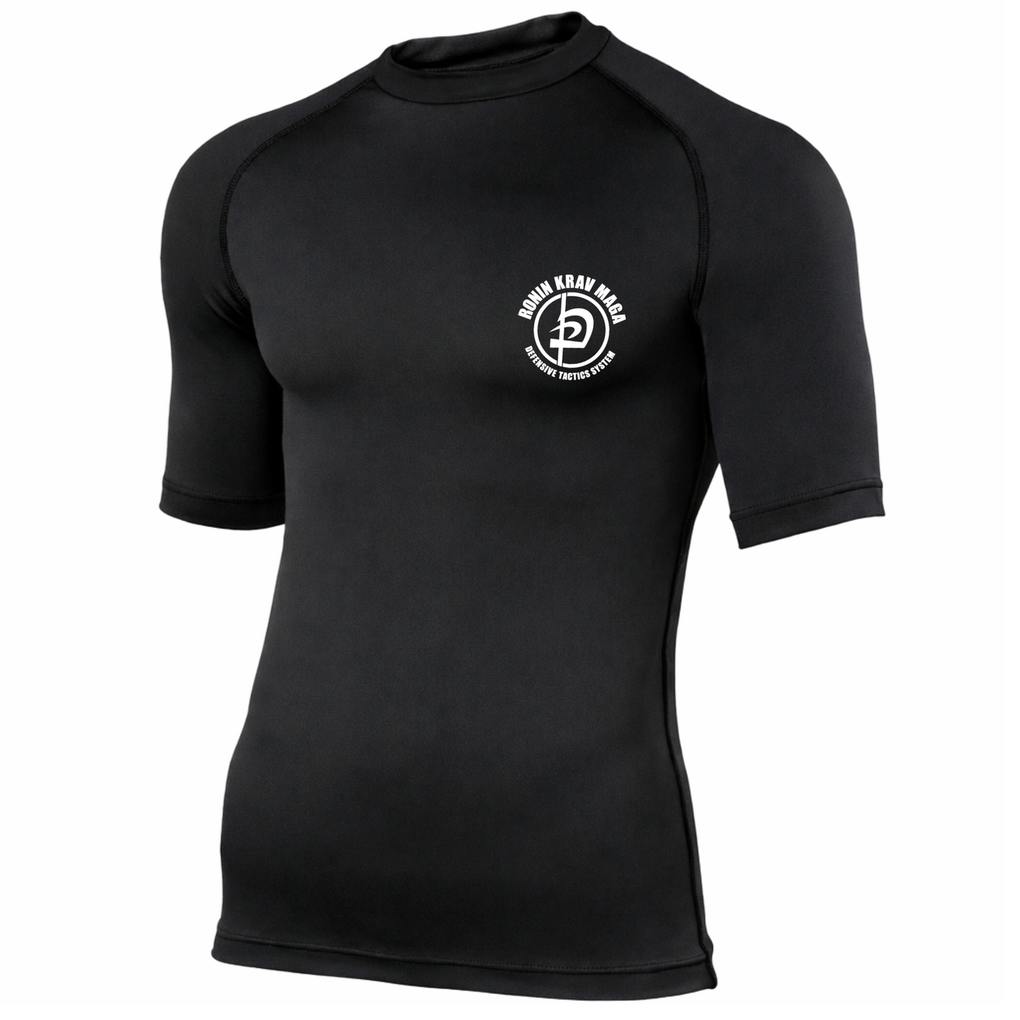 Ronin Krav Maga - Short Sleeved Rashguard - White Logo