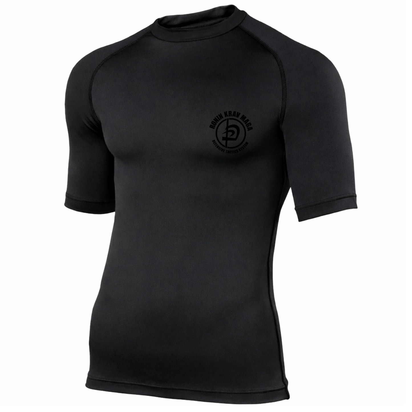 Ronin Krav Maga - Short Sleeved Rashguard - Black Logo