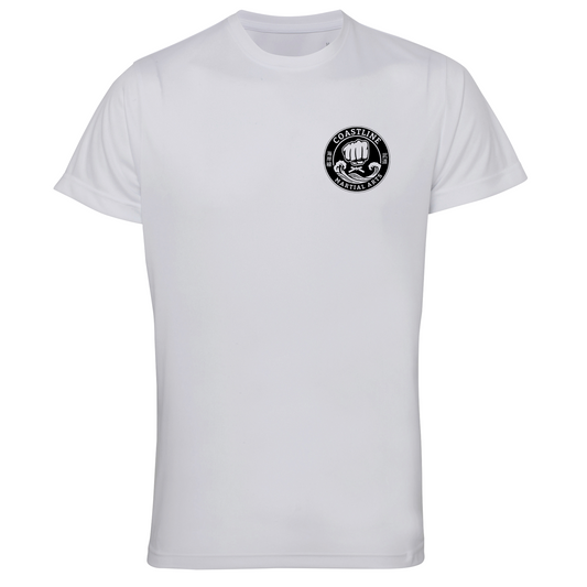 Coastline MA - Karate White Poly Tech T Shirt (Mono - All Sizes)