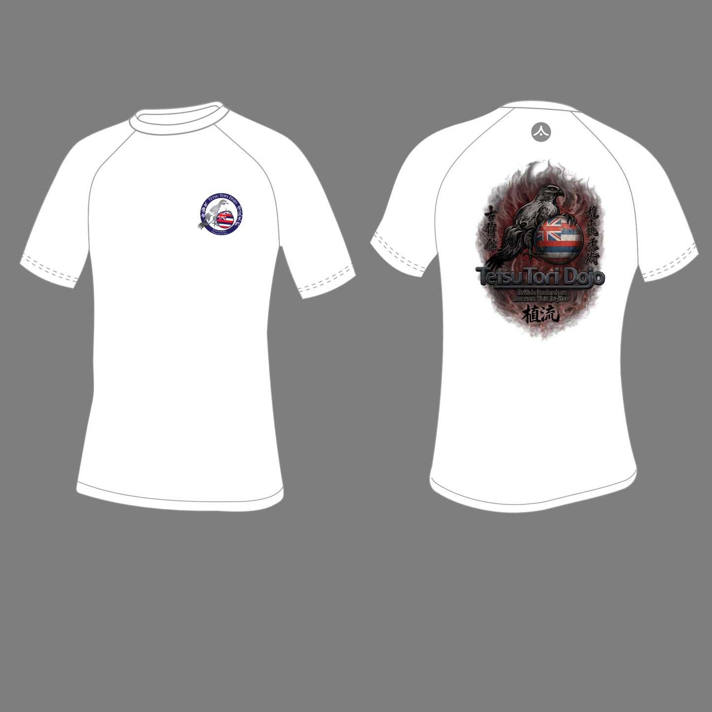 Tetsu Tori Ju-Jitsu - White Short Sleeved Compression Top (All Sizes & Designs)