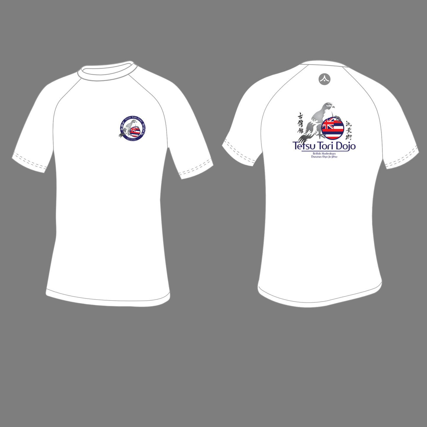 Tetsu Tori Ju-Jitsu - White Short Sleeved Compression Top (All Sizes & Designs)