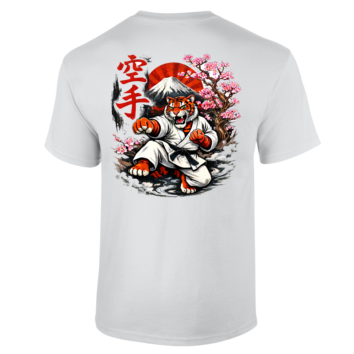 Red Tiger Karate - Kicking Tiger: Cotton Tee (All Sizes) - White