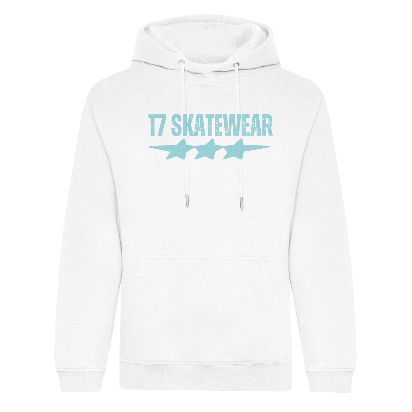 T7 Skatewear - Premium Organic Cotton White Pullover Hoodie (All Sizes)