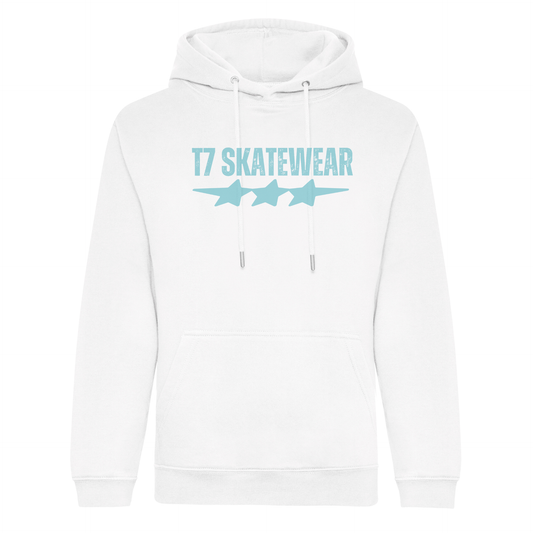 T7 Skatewear - Premium Organic Cotton White Pullover Hoodie (All Sizes)