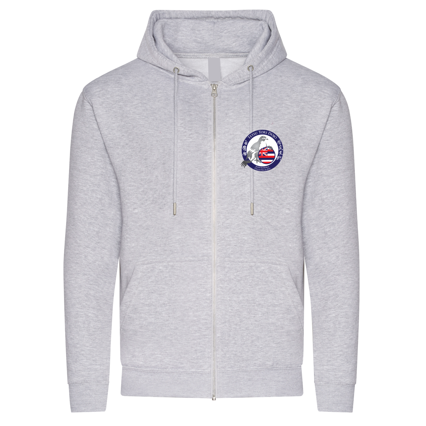 Tetsu Tori Ju-Jitsu - Grey Full Zip Hoodie (All Sizes & Designs)