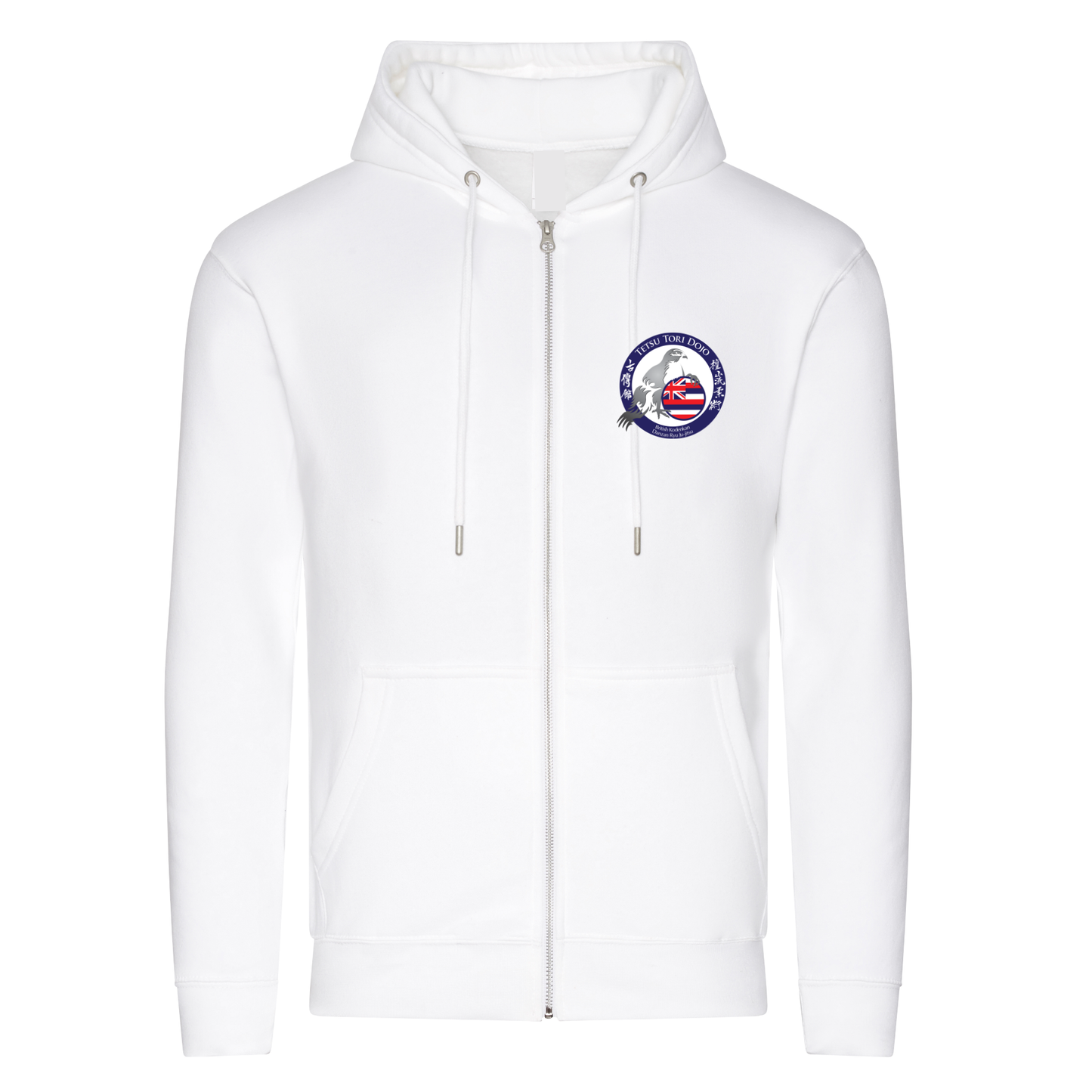 Tetsu Tori Ju-Jitsu - White Full Zip Hoodie (All Sizes & Designs)